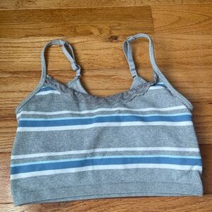 Gray and Blue Striped bralette size medium